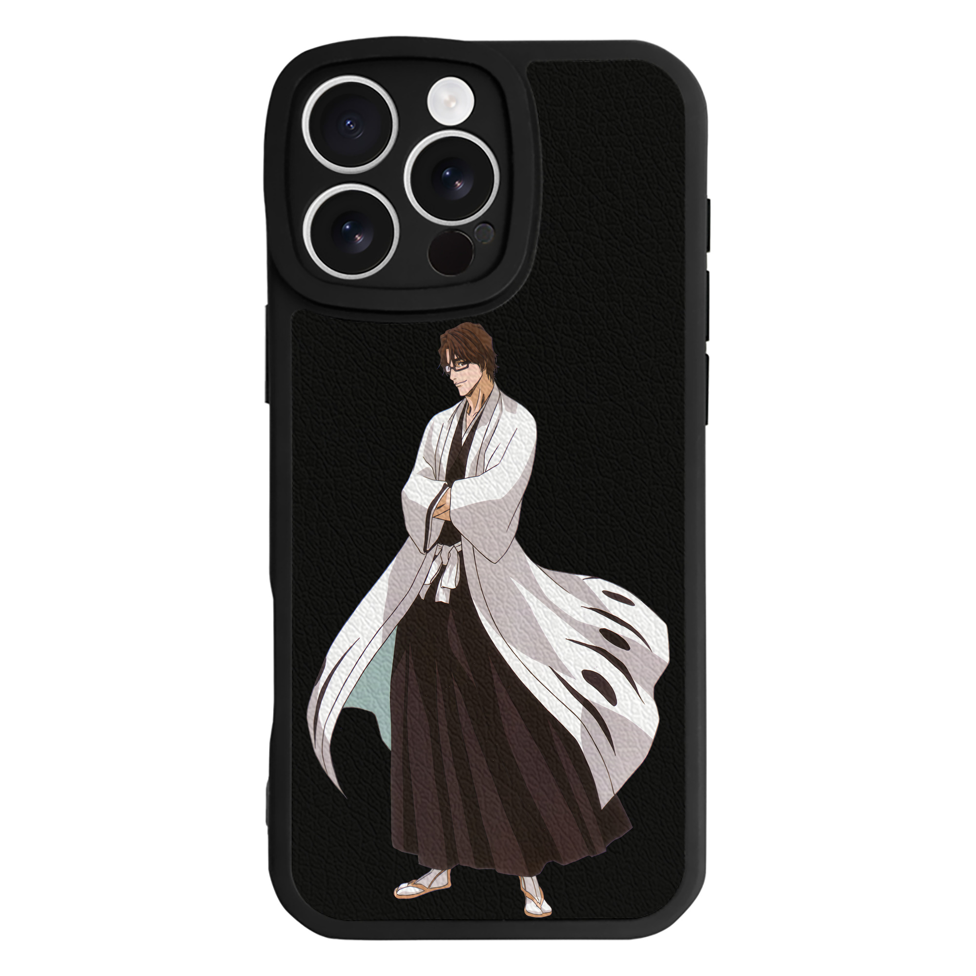 （画像用） ブリーチ 藍染 惣右介（あいぜん そうすけ） BLEACH Aizen Sousuke 【iPhone 16シリーズ対応】シリコンスマホケース（レザー調） 材質：シリコン